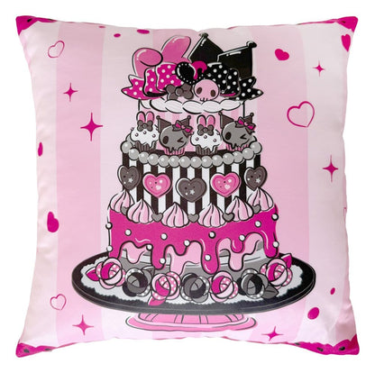 Sanrio Pink Black Party Series Pillow Kuromi & My Melody 35 x 35 cm Sakami Merchandise