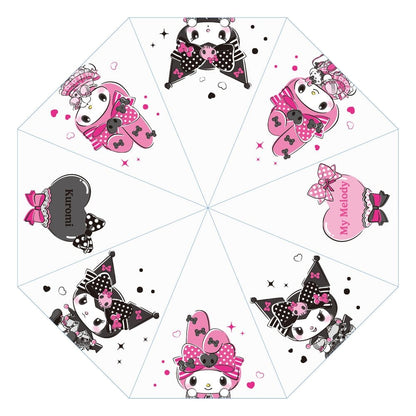 Sanrio Pink Black Party Series Umbrella Kuromi & My Melody Transparent Sakami Merchandise