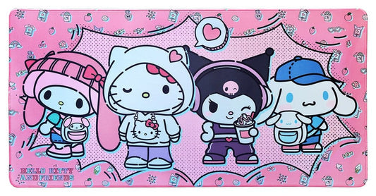 Sanrio Pink Black Party Series XXL Mousepad Hello Kitty & Friends Pop Sakami Merchandise