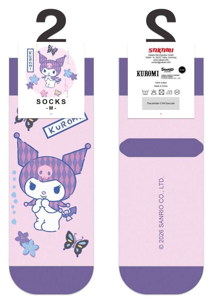 Sanrio Socks Kuromi Japanese Short 36-40 Sakami Merchandise