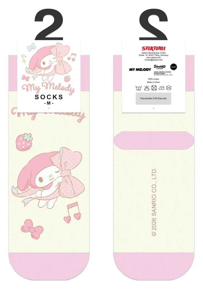 Sanrio Socks My Melody Big Ribbon Short 36-40 Sakami Merchandise