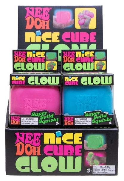 NeeDoh Squeeze Ball Nice Cube Glow (Glow in the Dark) 5 cm Display (12) Schylling