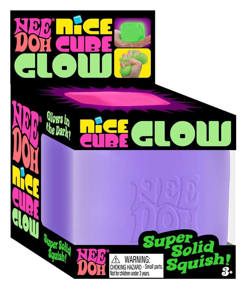 NeeDoh Squeeze Ball Nice Cube Glow (Glow in the Dark) 5 cm Display (12) Schylling