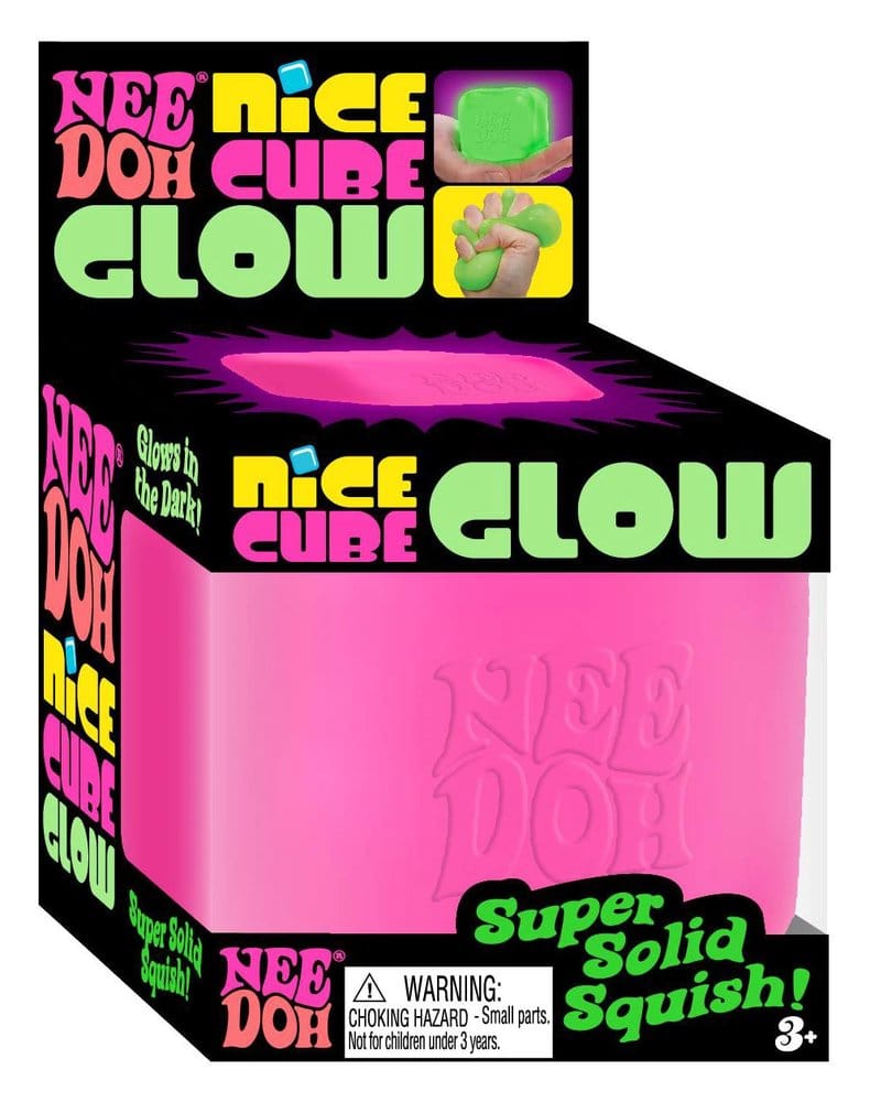 NeeDoh Squeeze Ball Nice Cube Glow (Glow in the Dark) 5 cm Display (12) Schylling