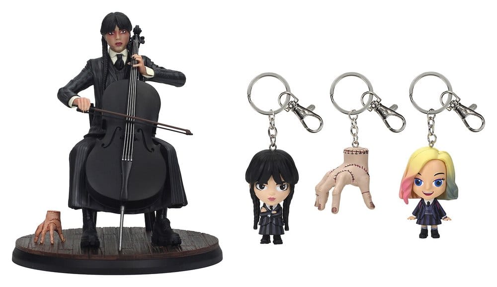 Wednesday Cello Figure with Figurative Keychain 20 cm