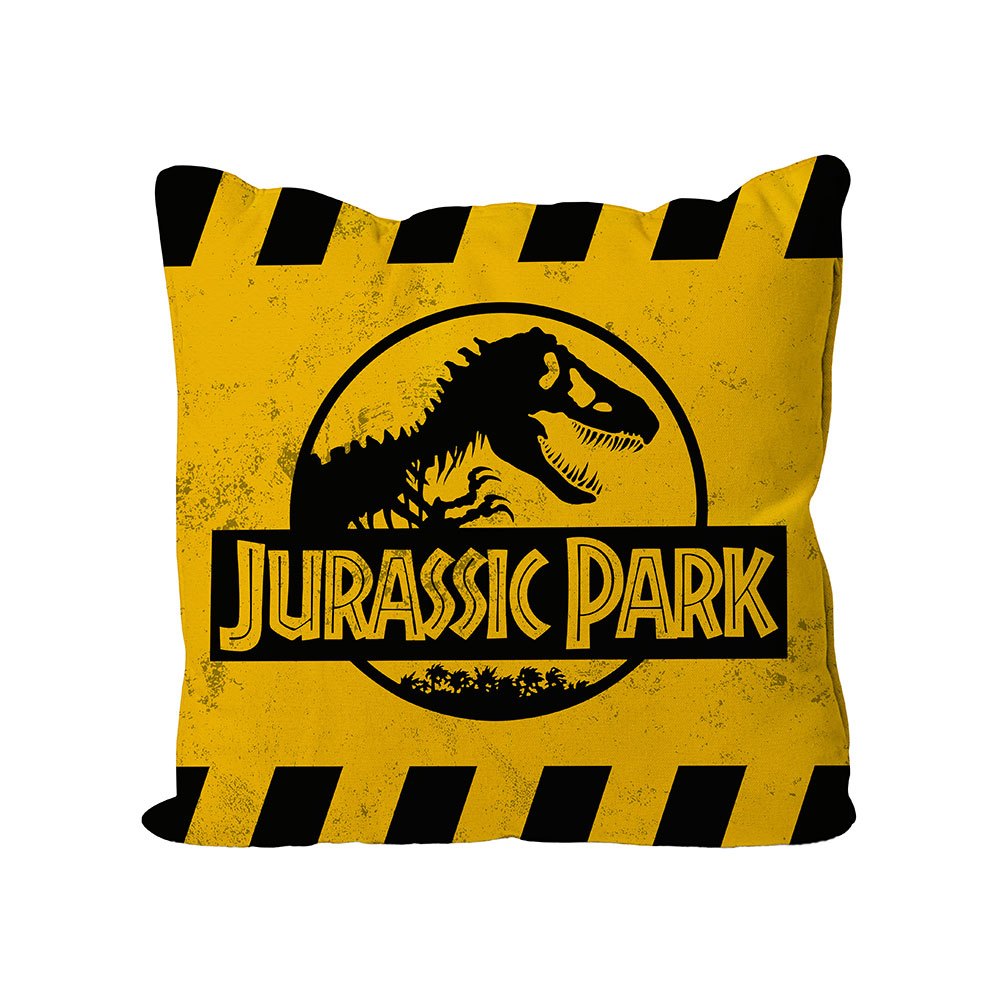 Jurassic Park Cushion Caution Yellow Logo 40 x 40 cm Cushions