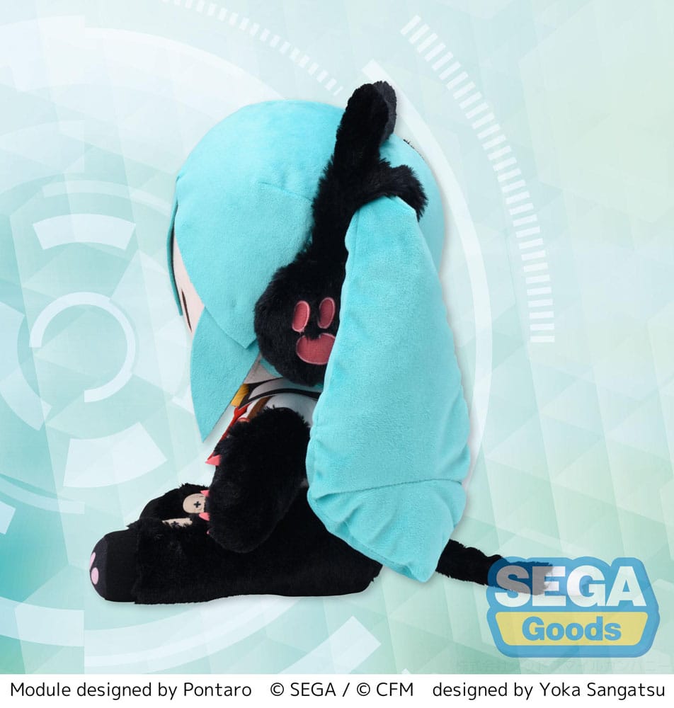 Hatsune Miku Project Diva Arcade Future Tone Fuwa Petit Plush Figure Hatsune Miku Kitty Cat LL 30 cm