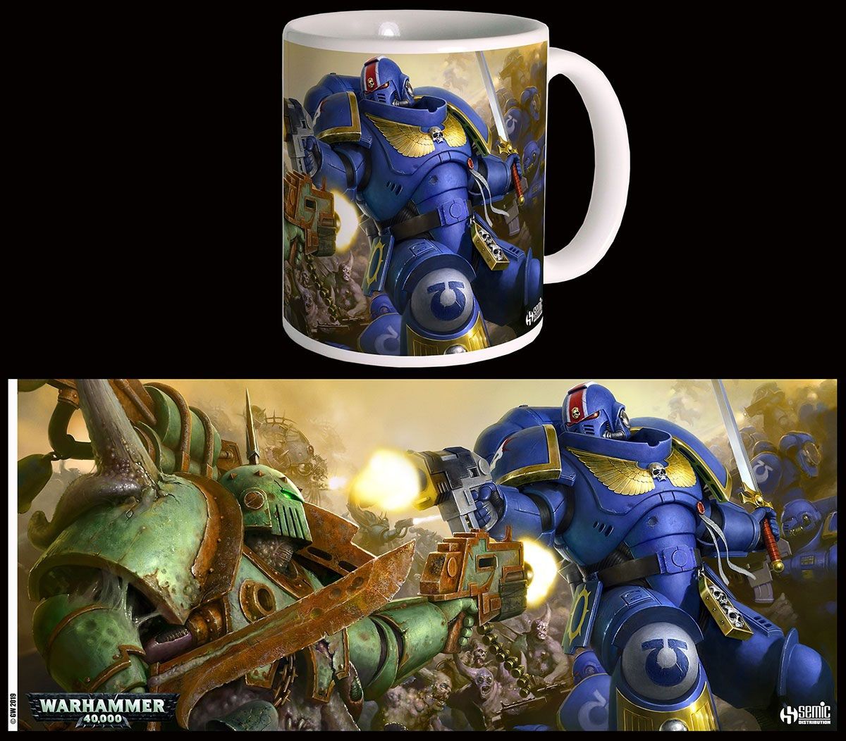 Warhammer 40K Mug Ultramarines VS Nurgle Cups & Mugs