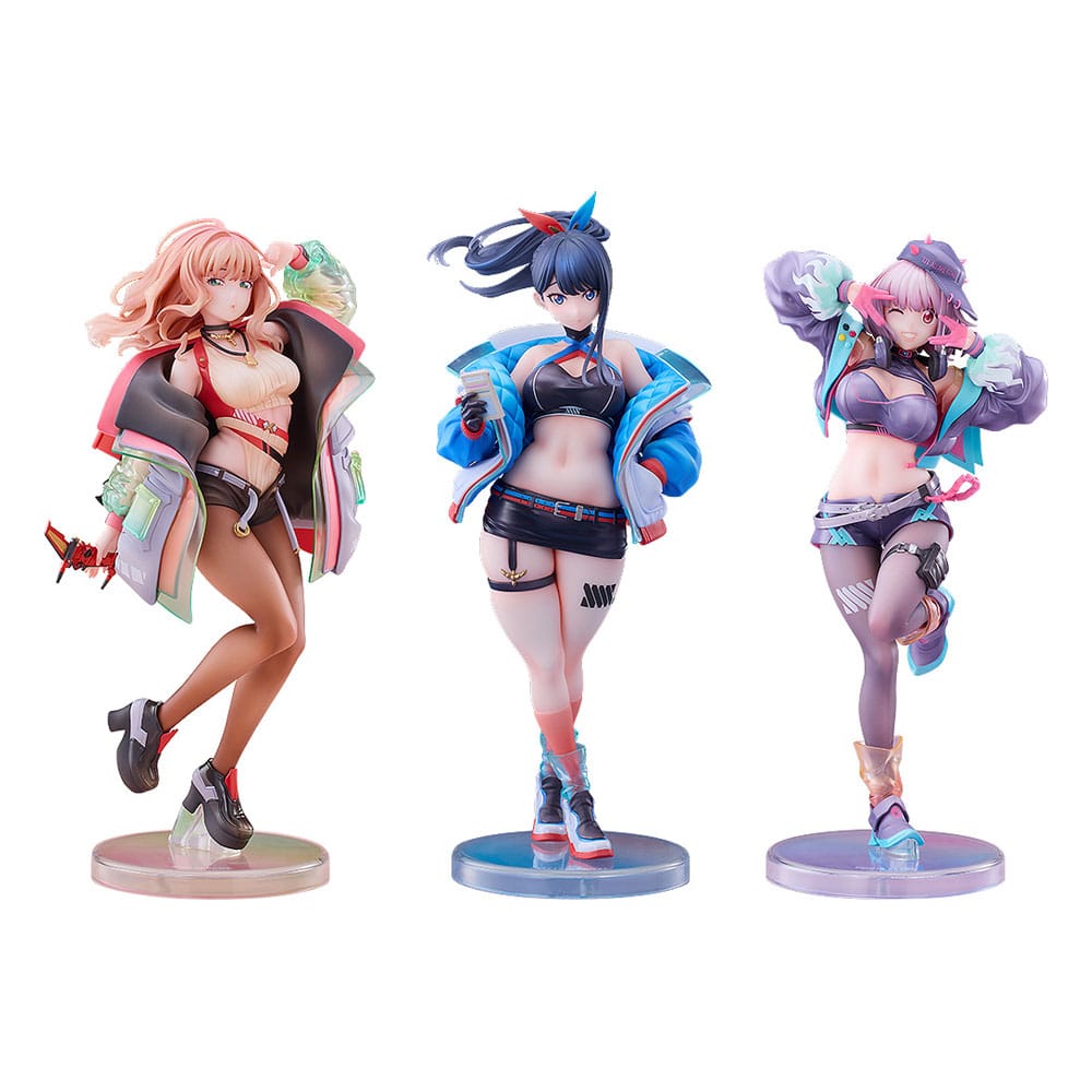 Gridman Universe PVC Statues 3-Pack 1/7 Rikka Takarada Akane Shinjo Yume Minami: Dreamy Divas Ver. Statues