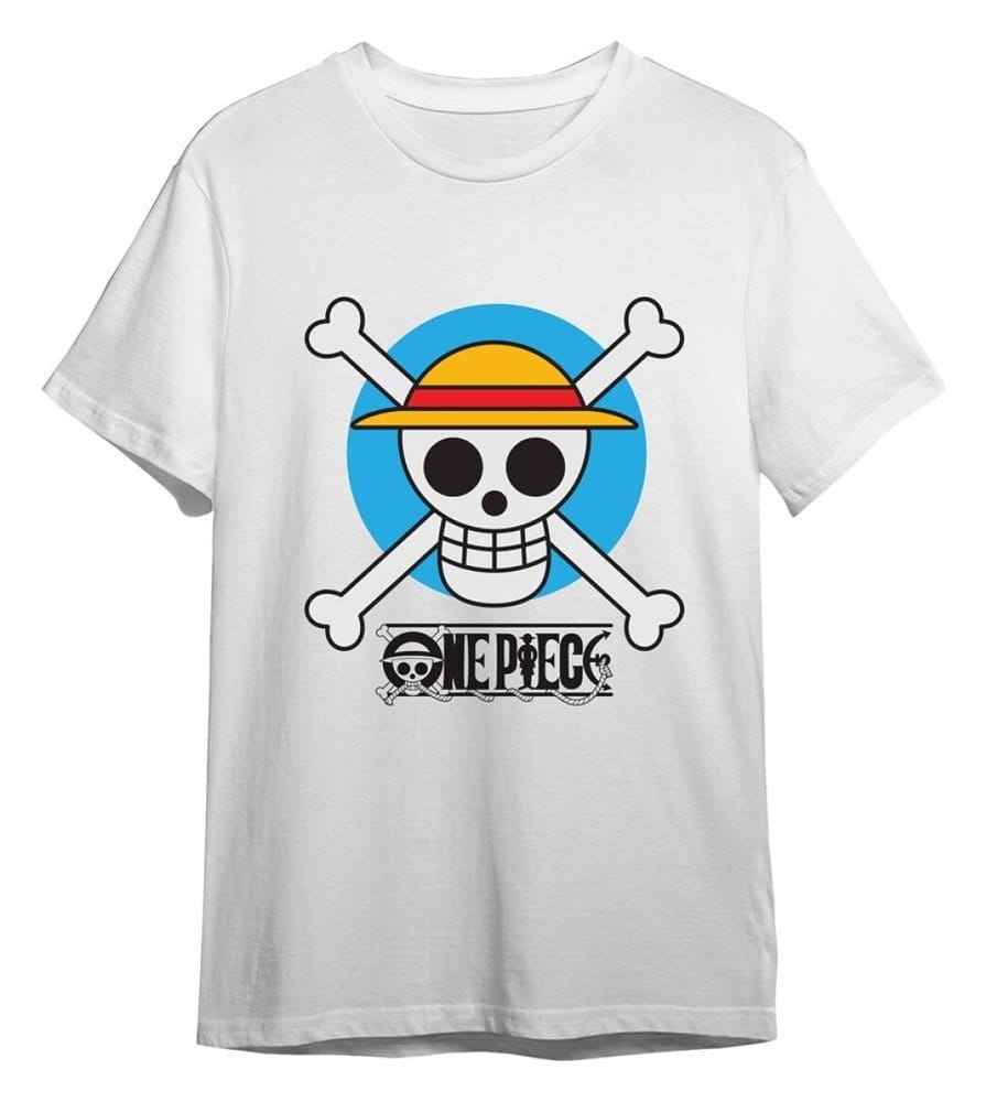 One Piece T-Shirt Circle Skull White Size XXL