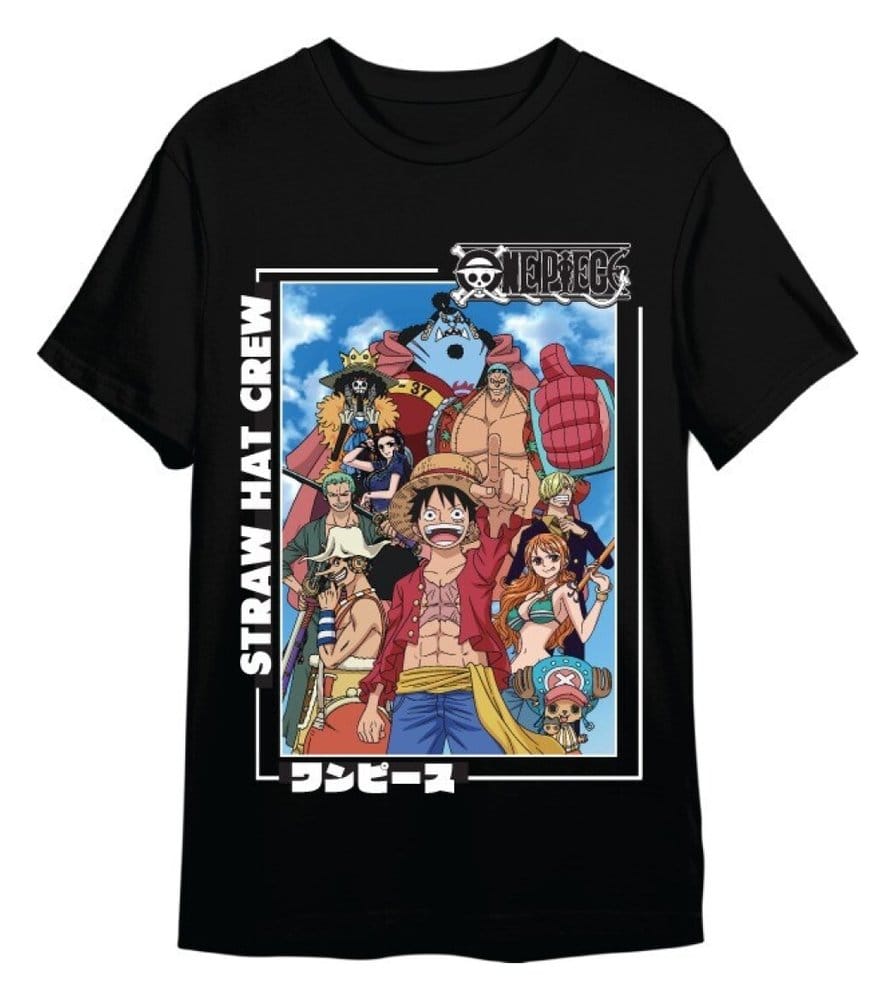 One Piece T-Shirt Straw Hat Crew Black