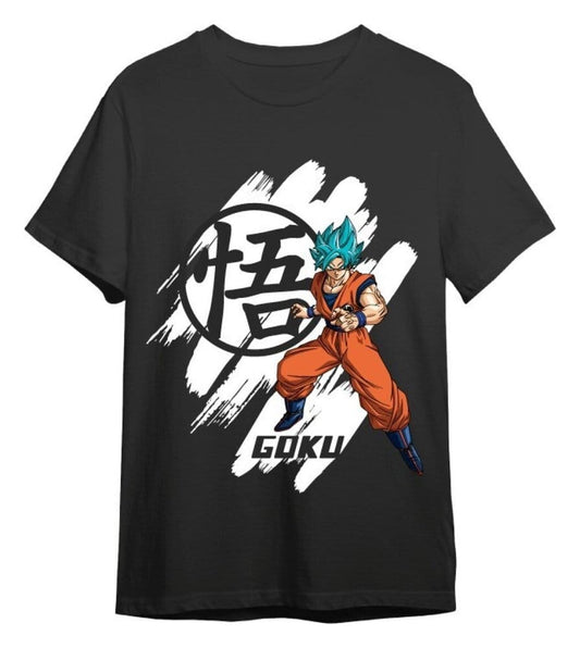 Dragon Ball T-Shirt Dragon Ball Super Goku Super Saiyan Blue Black Size L