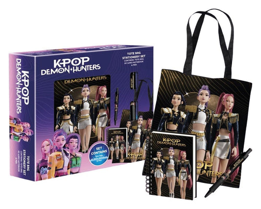KPop Demon Hunters Tote Bag Stationery Set Golden Display (6)