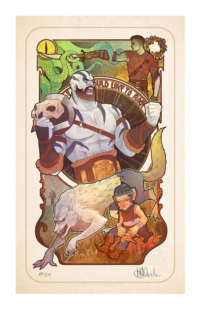Critical Role Art Print Travis Willingham: 10th Anniversary Art Nouveau Illustrations 46 x 28 cm - unframed Posters &