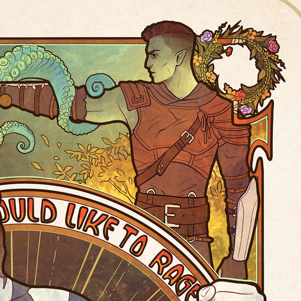 Critical Role Art Print Travis Willingham: 10th Anniversary Art Nouveau Illustrations 46 x 28 cm - unframed Posters &