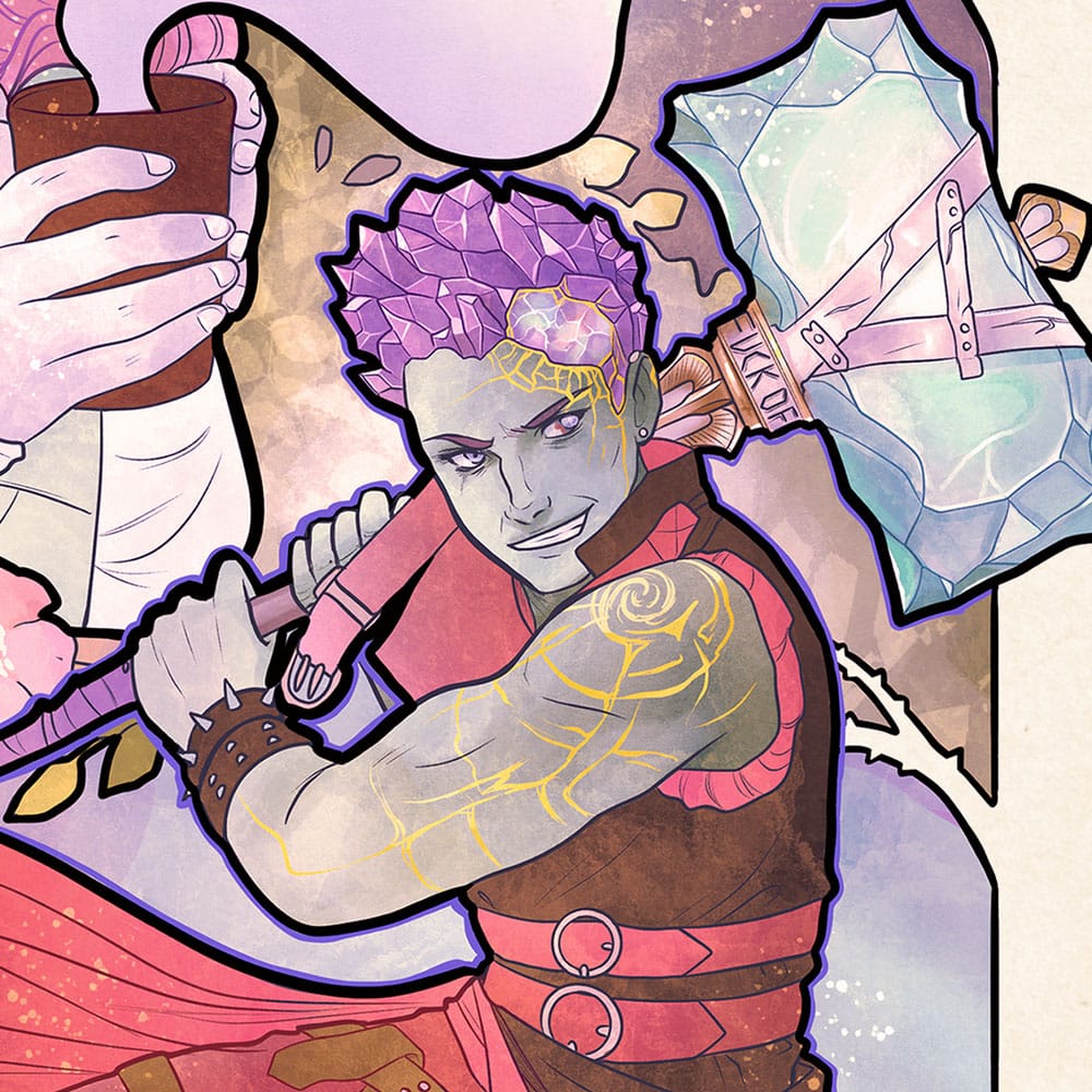 Critical Role Art Print Taliesin Jaffe: 10th Anniversary Art Nouveau Illustrations 46 x 28 cm - unframed Posters &