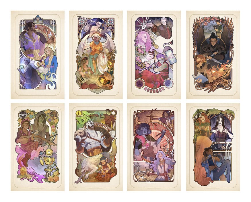 Critical Role Art Print 10th Anniversary Art Nouveau Illustrations 46 x 28 cm - unframed (Set of 8) Posters &