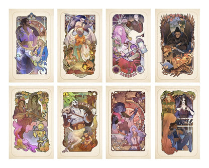 Critical Role Art Print 10th Anniversary Art Nouveau Illustrations 46 x 28 cm - unframed (Set of 8) Posters &