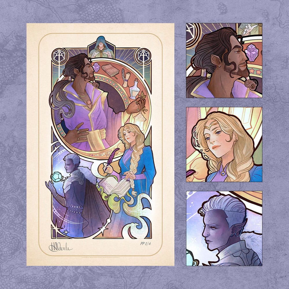 Critical Role Art Print 10th Anniversary Art Nouveau Illustrations 46 x 28 cm - unframed (Set of 8) Posters &