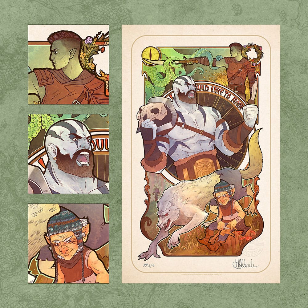 Critical Role Art Print 10th Anniversary Art Nouveau Illustrations 46 x 28 cm - unframed (Set of 8) Posters &