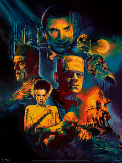 Universal Monsters Art Print Collage by Chris Valentine 61 x 46 cm - unframed