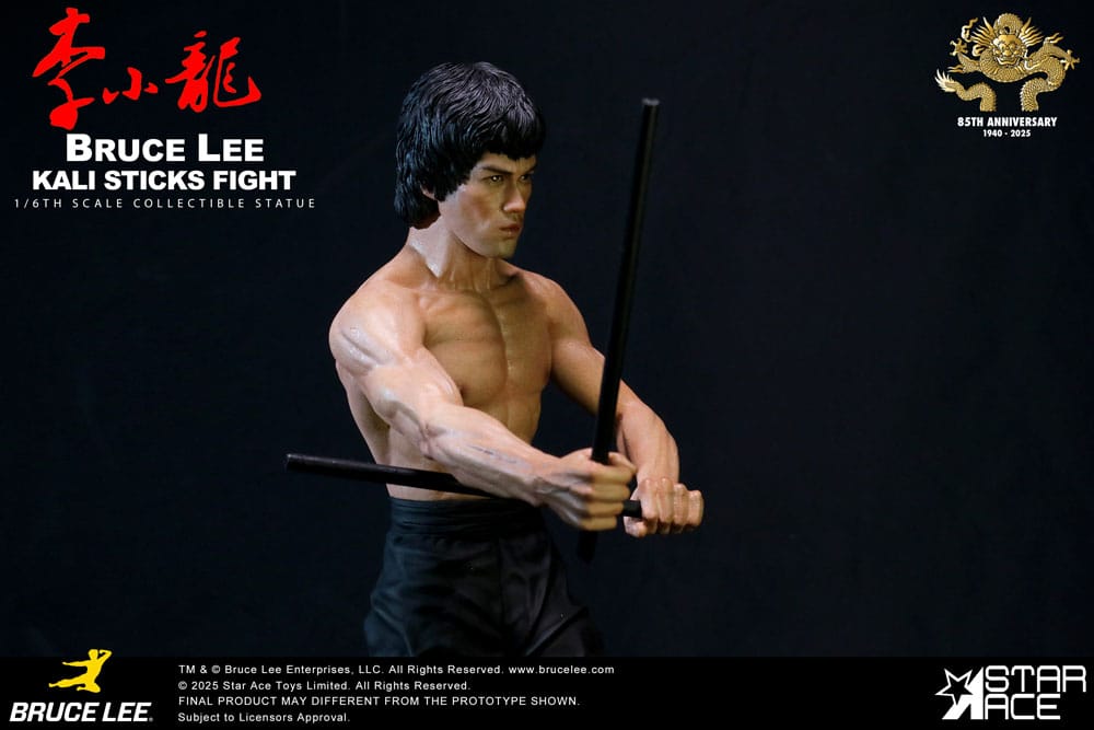 Enter the Dragon Movie Statue 1/6 Bruce Lee Kali Sticks Fight Normal Basement Version 30 cm Star Ace Toys