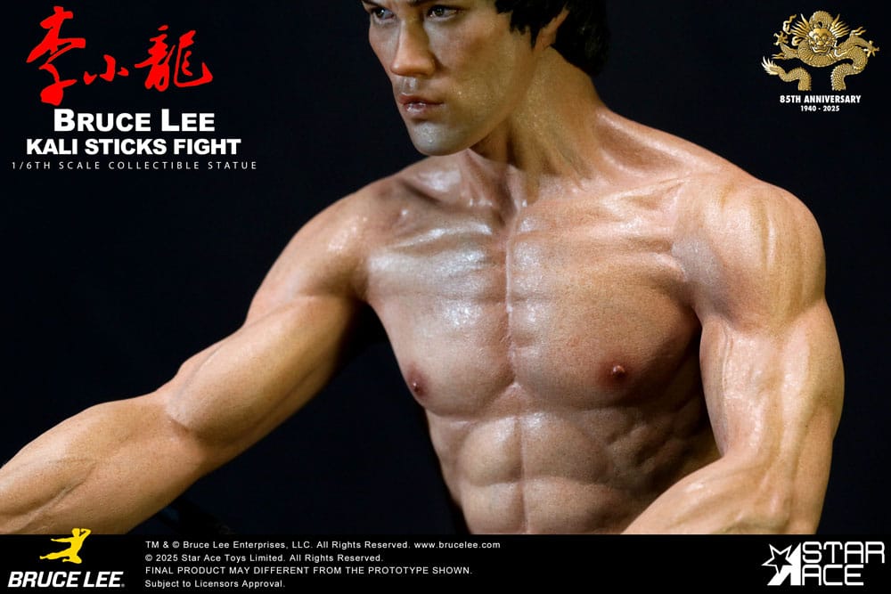 Enter the Dragon Movie Statue 1/6 Bruce Lee Kali Sticks Fight Normal Basement Version 30 cm Star Ace Toys