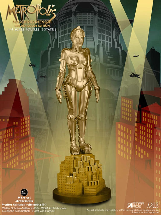 Metropolis Statue 1/4 Maschinenmensch Metallic Gold 40 cm Statues
