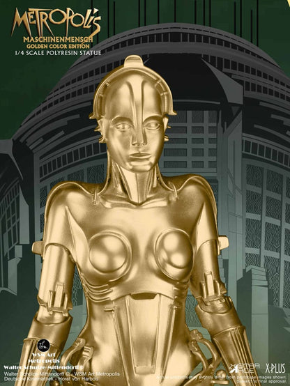 Metropolis Statue 1/4 Maschinenmensch Metallic Gold 40 cm Statues