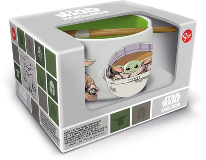 Star Wars: The Mandalorian Ramen Bowl with Chopsticks Grogu
