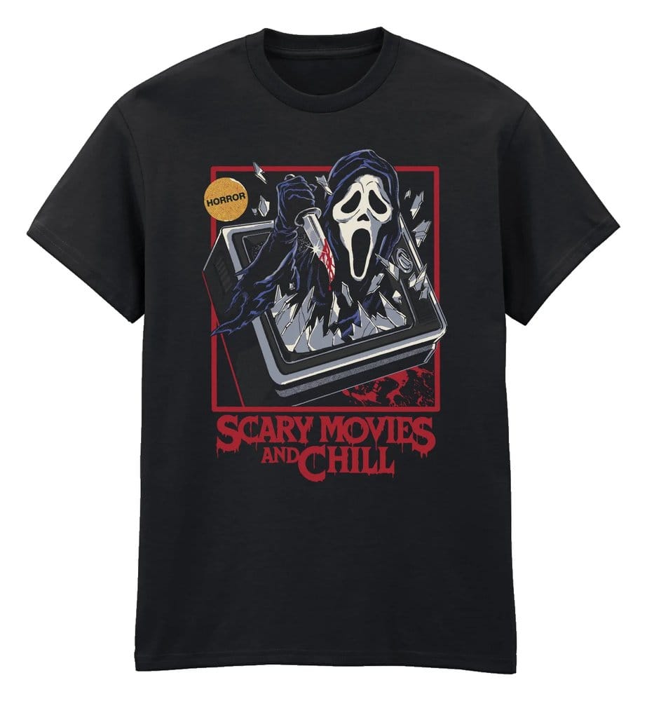 Steven Rhodes T-Shirt Scary Movies And Chill Black Size S