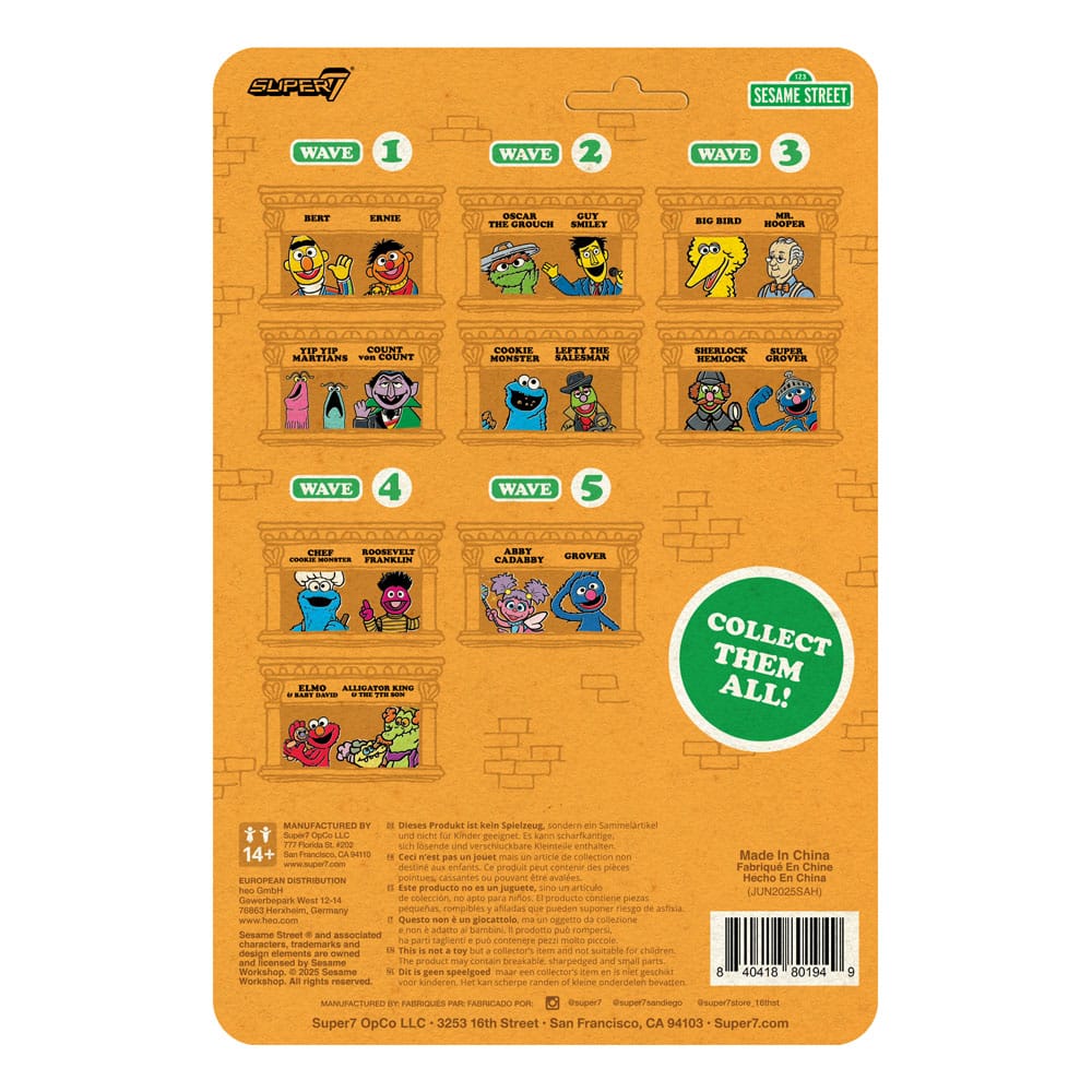 Sesame Street ReAction Action Figure Wave 05 Grover 10 cm Super7