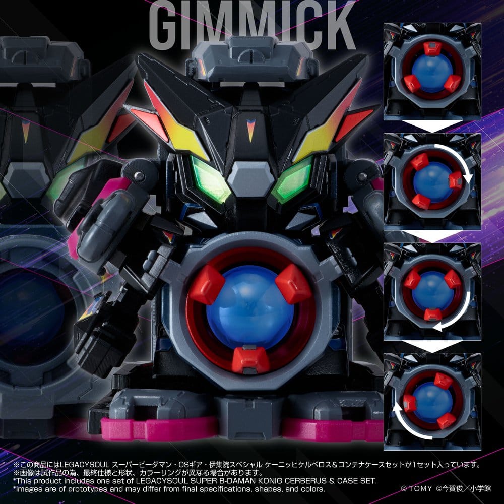Legacysoul Super B-Daman Action Figure Konig Cerberus & Case Set Takara Tomy
