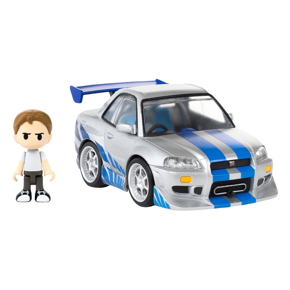 Fast & Furious Q-Village Vehicle with mini-figure Nissan Skyline GT-R (R34) 9 cm Takara Tomy
