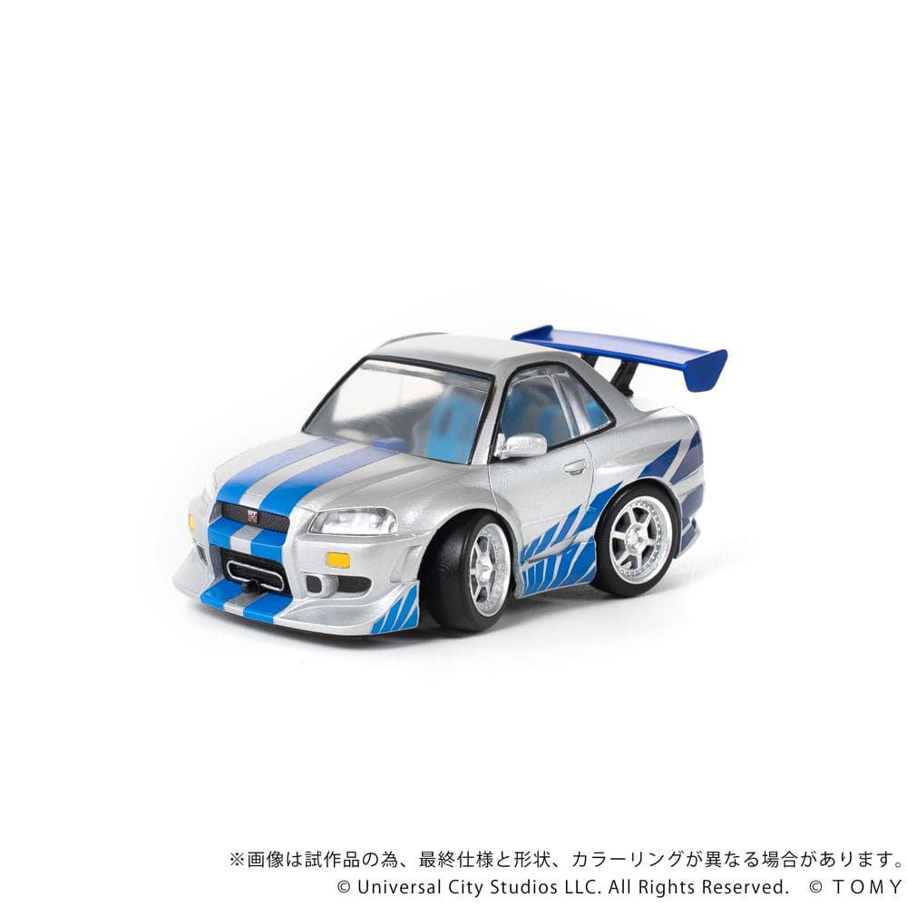 Fast & Furious Q-Village Vehicle with mini-figure Nissan Skyline GT-R (R34) 9 cm Takara Tomy