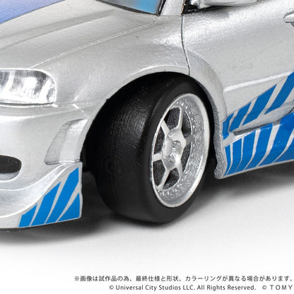 Fast & Furious Q-Village Vehicle with mini-figure Nissan Skyline GT-R (R34) 9 cm Takara Tomy