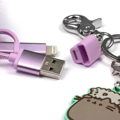 Pusheen USB Charging Cable 3in1 with Keychain Pom Pom Adapters