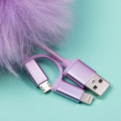Pusheen USB Charging Cable 3in1 with Keychain Pom Pom Adapters