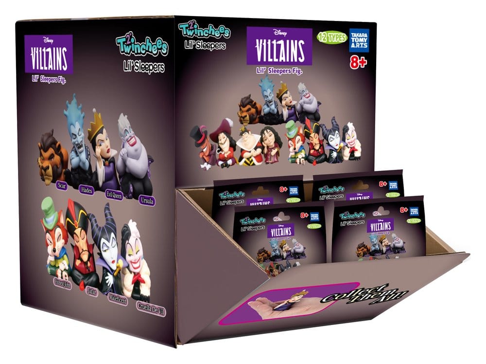 Disney Villains Twinchees Mini Figures Lil' Sleepers 5 cm Blind Pack Display (24) Takara Tomy