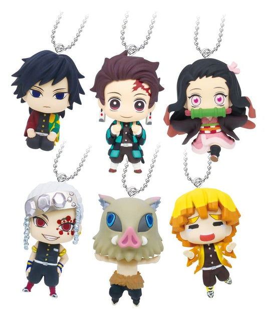 Demon Slayer: Kimetsu no Yaiba Swing Danglers Keychains 3 cm Mystery Capsule Display (12) Takara Tomy