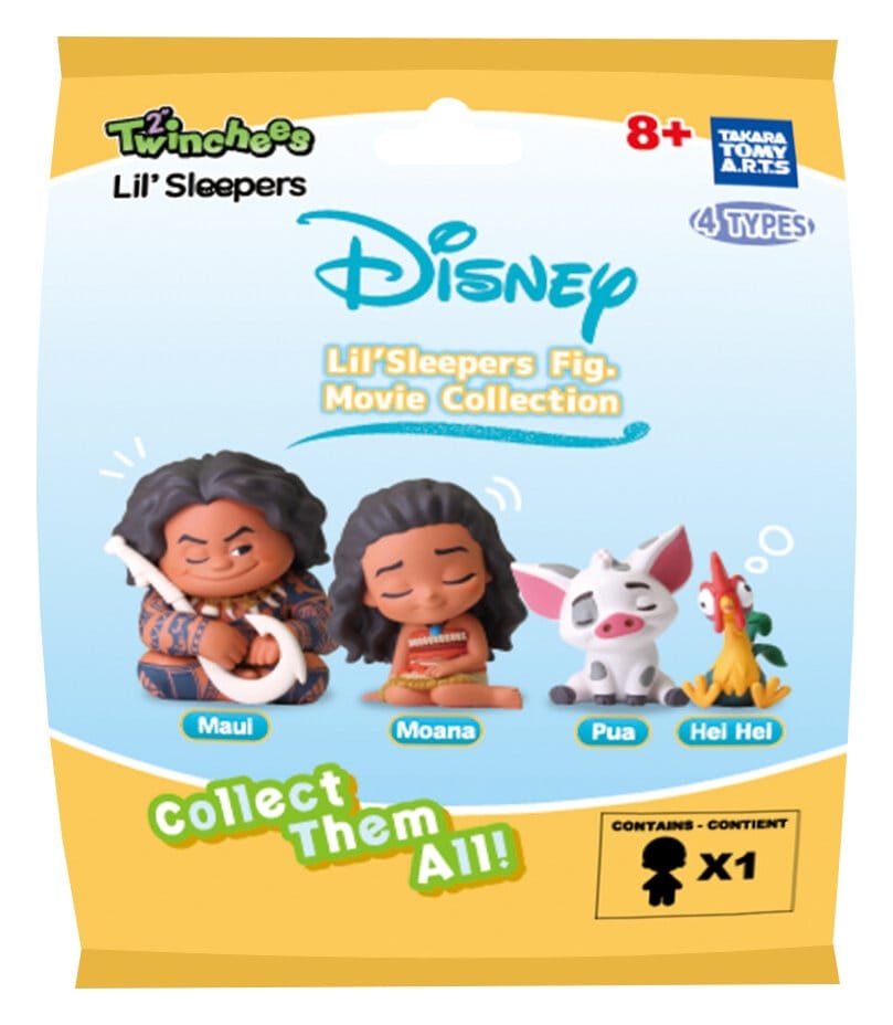 Moana Twinchees Mini Figures Lil' Sleepers 5 cm Blind Pack Display (24) Takara Tomy
