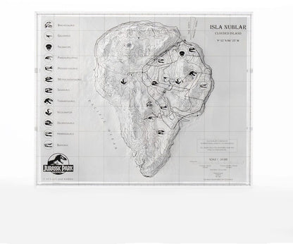 Jurassic Park Topographic Map Isla Nublar Elite Creature Collectibles