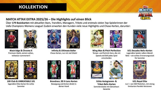 UEFA Champions League Match Attax Extra Trading Cards 2025/26 Booster Display (32)