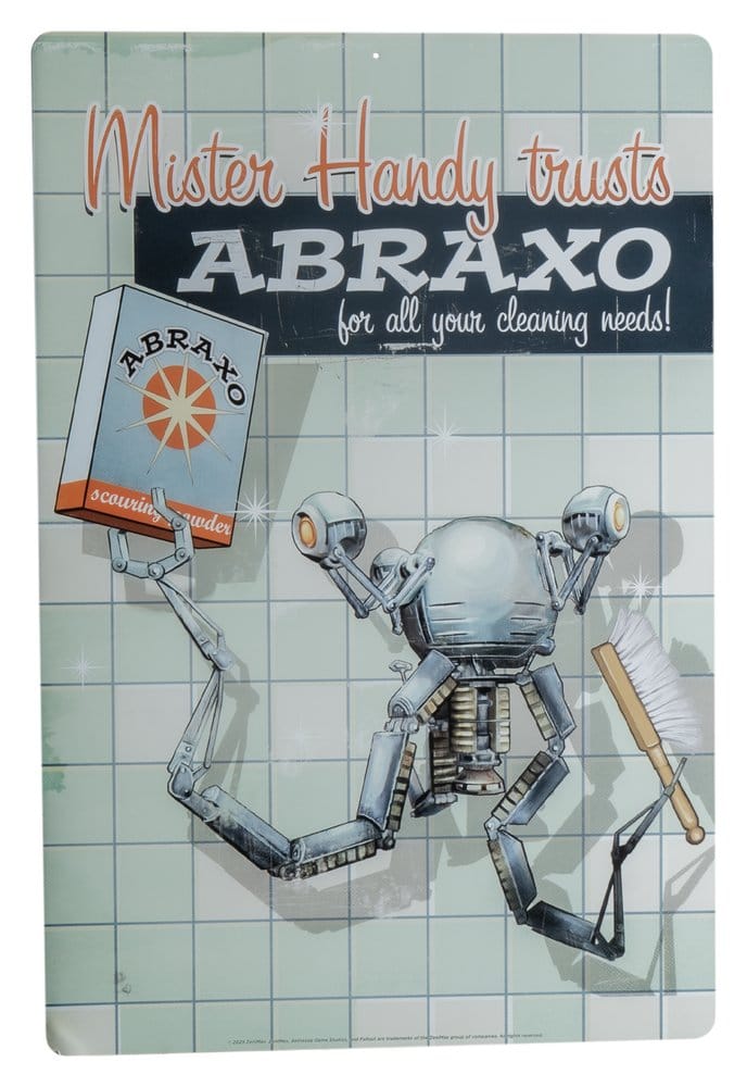 Fallout Metal Sign Mr. Handy Trick Or Treat Studios
