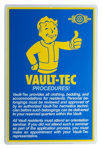 Fallout Metal Sign Procedures Trick Or Treat Studios