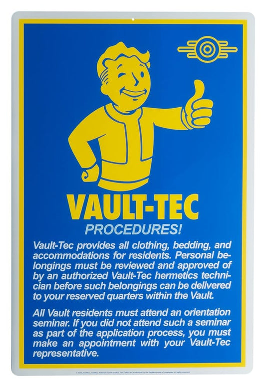 Fallout Metal Sign Procedures Trick Or Treat Studios