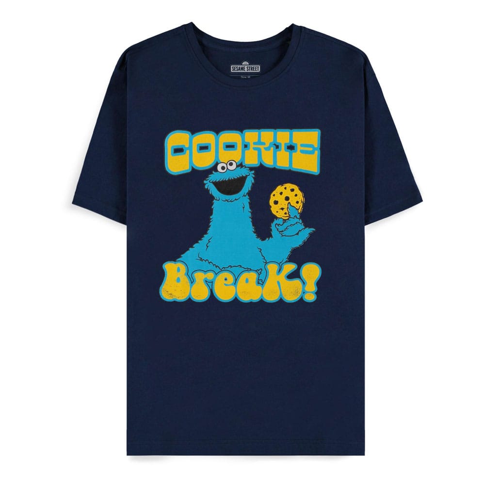 Sesame Street T-Shirt Cookie Monster Navy Cookie Break Size L T-shirts