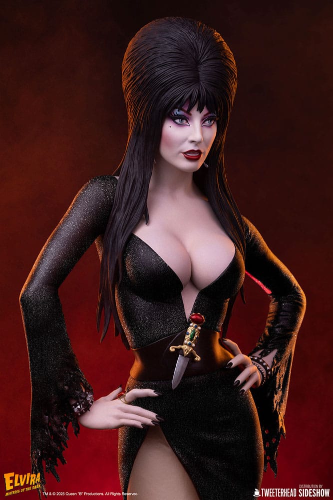 Elvira: Mistress of the Dark Maquette 1/4 Elvira (Black Glitter Dress) 48 cm Tweeterhead