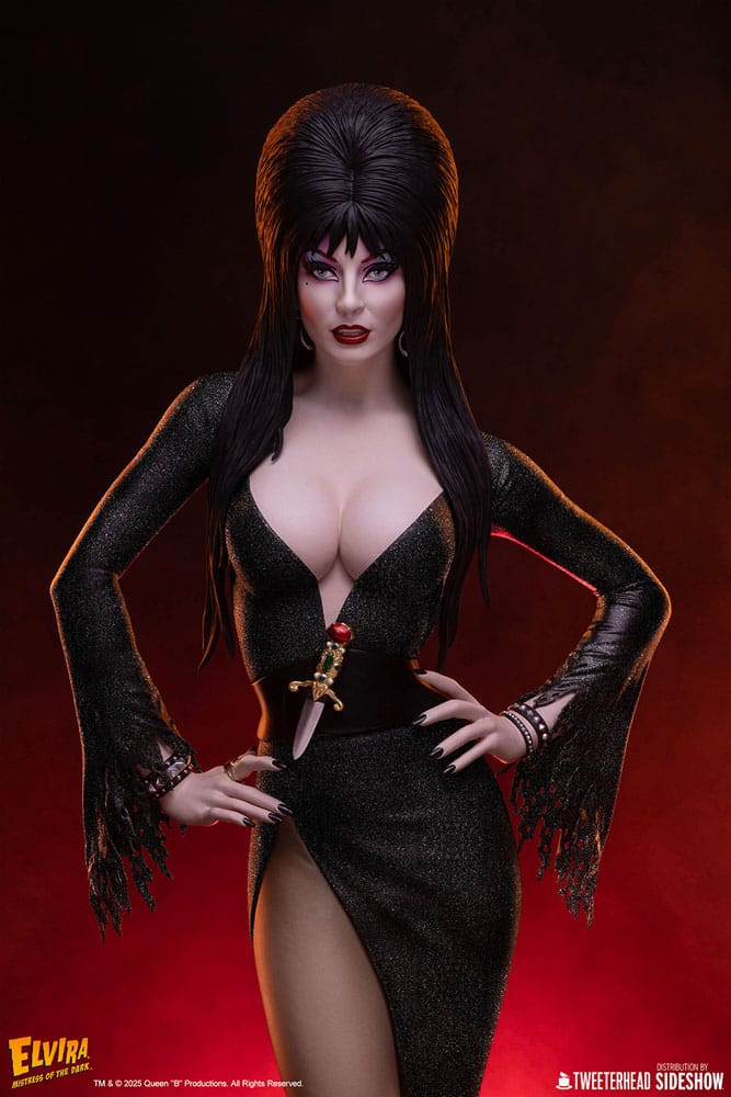 Elvira: Mistress of the Dark Maquette 1/4 Elvira (Black Glitter Dress) 48 cm Tweeterhead