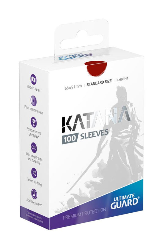 Ultimate Guard Katana Sleeves Standard Size (100) - Red Ultimate Guard